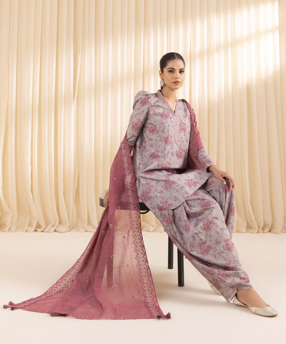 Sapphire U3PESG25V249 3 Piece Embroidered Silk Suit Silk Eid 1 2025