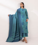 Sapphire  3 Piece Embroidered Jacquard Suit U3PEST24V528 Intermix Collection 2024