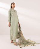 Sapphire  3 Piece Embroidered Cambric Suit U3PEST24V533 Intermix Collection 2024