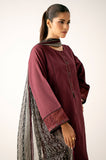 Zeen Woman WLM34165 Maroon Lawn Prets 2024