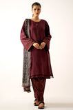 Zeen Woman WLM34165 Maroon Lawn Prets 2024
