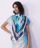 Sapphire Square Print Satin Scarf WSCF25V20002 West RTW 2025