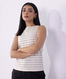 Sapphire Striped Sleeveless T-Shirt WTOPS25V2055 West RTW 2025