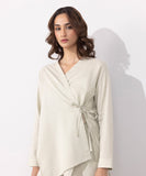 Sapphire Linen Blend Wrap Around Top WTOPS25V3021 West RTW 2025