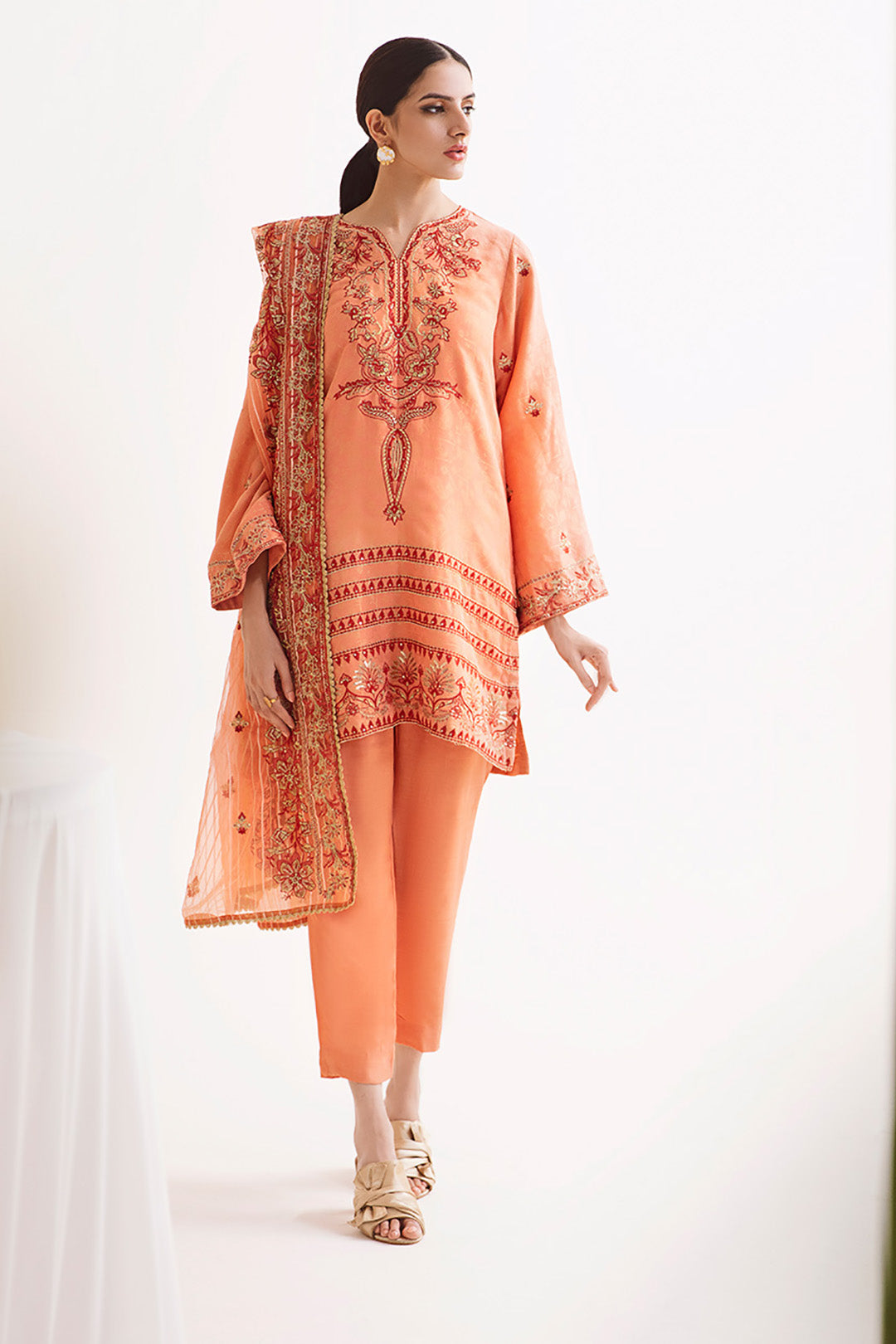 Zellbury Shirt Shalwar Dupatta 0296 Wulc23e30296 Luxury Summer Collection 2024