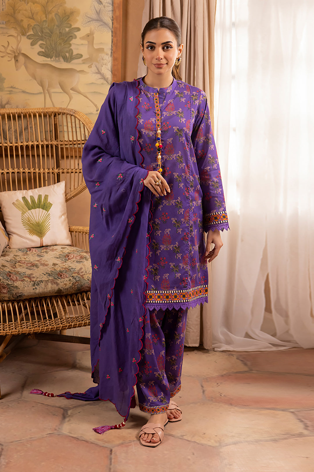 Zellburry Embroidered Shirt Shalwar Dupatta - 1106 Essential Summer Lawn Collection 2024