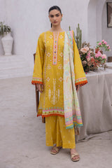 Zellburry Embroidered Shirt Shalwar Dupatta - 1111 Essential Summer Lawn Collection 2024