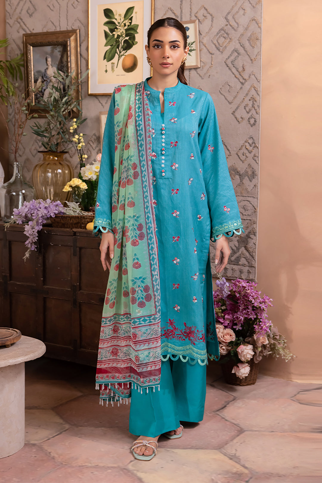 Zellburry Shirt Shalwar Dupatta 1115 Essential Summer Lawn Collection 2024