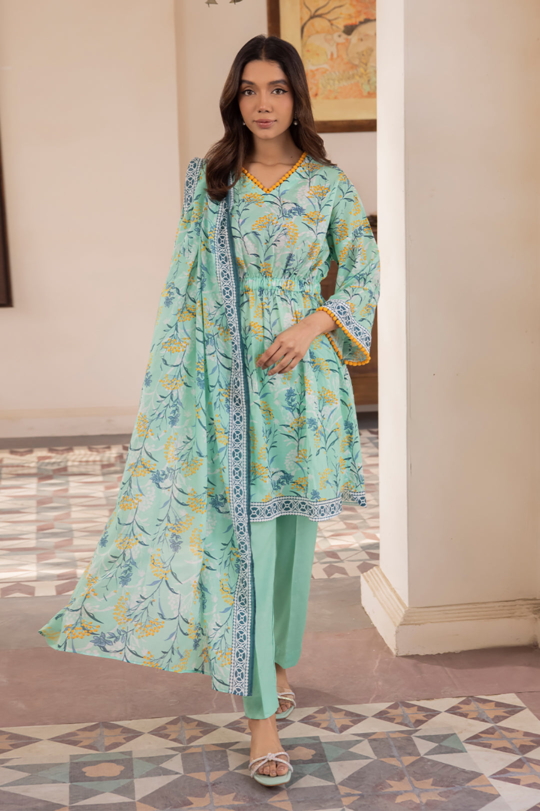 Zellburry Shirt Shalwar Dupatta - 1071 Essential Summer Lawn Collection 2024