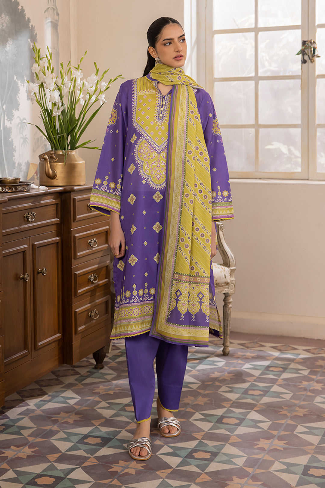 Zellburry Shirt Shalwar Dupatta - 1078 Essential Summer Lawn Collection 2024