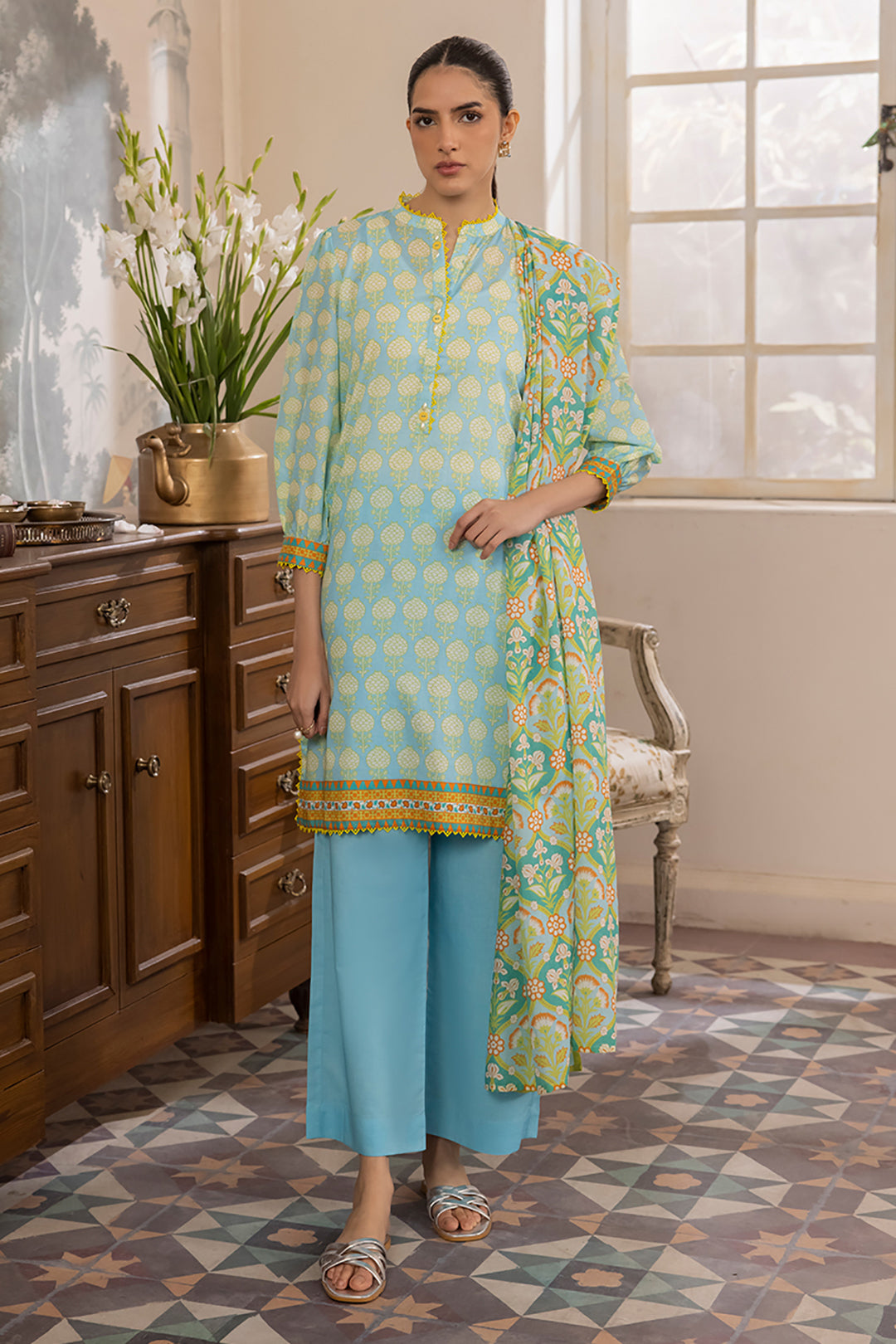 Zellburry Shirt Shalwar Dupatta - 1079 Essential Summer Lawn Collection 2024