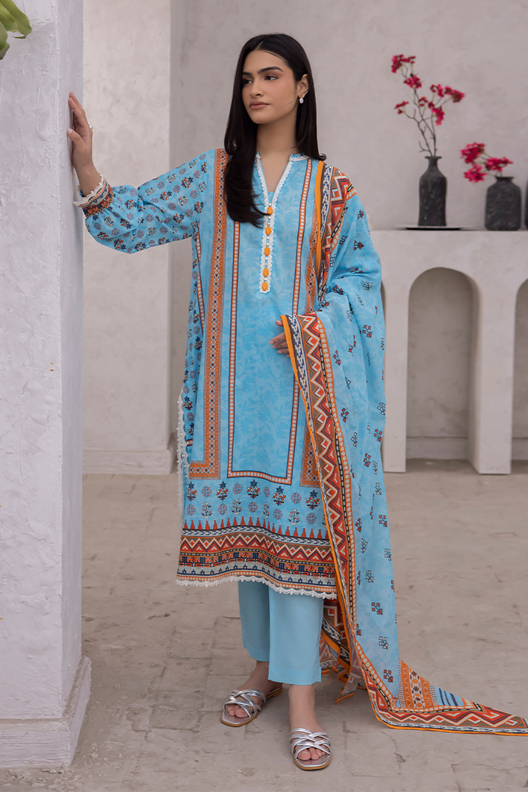 Zellburry Shirt Shalwar Dupatta 1638 Essential Summer Lawn Collection 2024