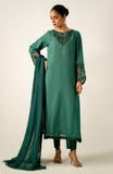 Zeen Woman WZM34258 Teal Green Lawn Prets 2024