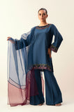Zeen Woman WZM34312 Peacock Blue Lawn Prets 2024