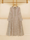 Agha Noor 3 Piece - Pure Cotton Net Embroidered Frock S109521 Prets 2024