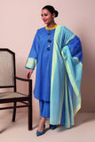 A22106 Blue Khaadi Online Spring Summer 2022