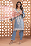 Khaadi Cambric | Embroidered | Fabrics 3 Piece BCA240405 L Blue Signature Collection 2024