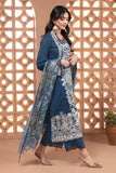 Khaadi Cambric | Embroidered | Fabrics 3 Piece BCA240406 Navy Signature Collection 2024