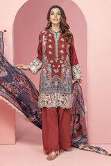 Khaadi BCS240303 Maroon Eid Collection 2024