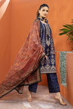 Khaadi Dull Raw Silk | Embroidered | Fabrics 3 Piece BDS240103 Navy Signature Collection 2024