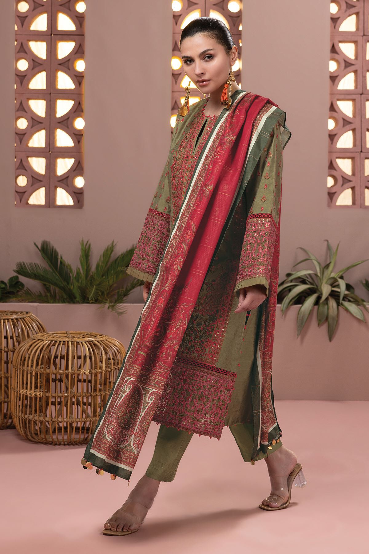khadi silk dress Khadi spun silk embroidered dress in ivory color.Vibrant floral placement embroidery at sleeves and dress hem.Bishop Sleeves with back zipper opening.Self tone soft cotton lining for comfort and ease. Length:- 41 inches