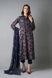 Bareeze Floral Ellegence-D.Blue Winter Casual Collection 2025