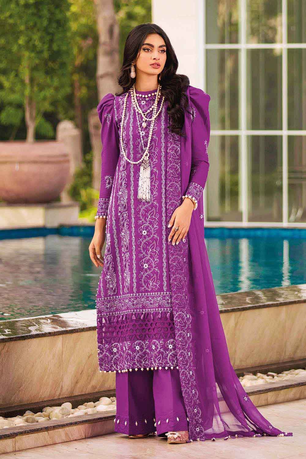 PM-22015 Gul Ahmed Online Premium Lawn Chiffon 2022