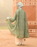 Junaid Jamshaid 2PC-JLAWN-S-JDS-25-1051 Green Lawn Printed Shades Of Summer 2025