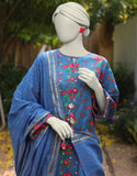 Junaid Jamshaid 2PC-JLAWN-S-JDS-25-1070 Blue Lawn Embroidered Shades Of Summer 2025