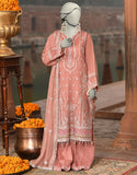 Junaid Jamshaid 3PC-JJLS-S-JFU-25-701 Pink Organza Embroidered Shades Of Summer 2025