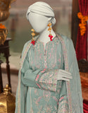 Junaid Jamshaid 3PC-JJLS-S-JFU-25-703 Green Organza Embroidered Shades Of Summer 2025