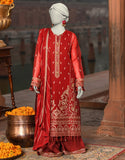 Junaid Jamshaid 3PC-JJLS-S-JFU-25-704 Maroon Organza Embroidered Shades Of Summer 2025