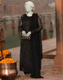 Junaid Jamshaid 3PC-JJLS-S-JFU-25-706 Black Organza Embroidered Shades Of Summer 2025