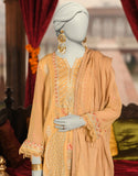 Junaid Jamshaid 3PC-JJLS-S-JFU-25-707 Beige Organza Embroidered Shades Of Summer 2025