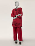 Junaid Jamshaid JST262303S Maroon Spring Lawn 2026