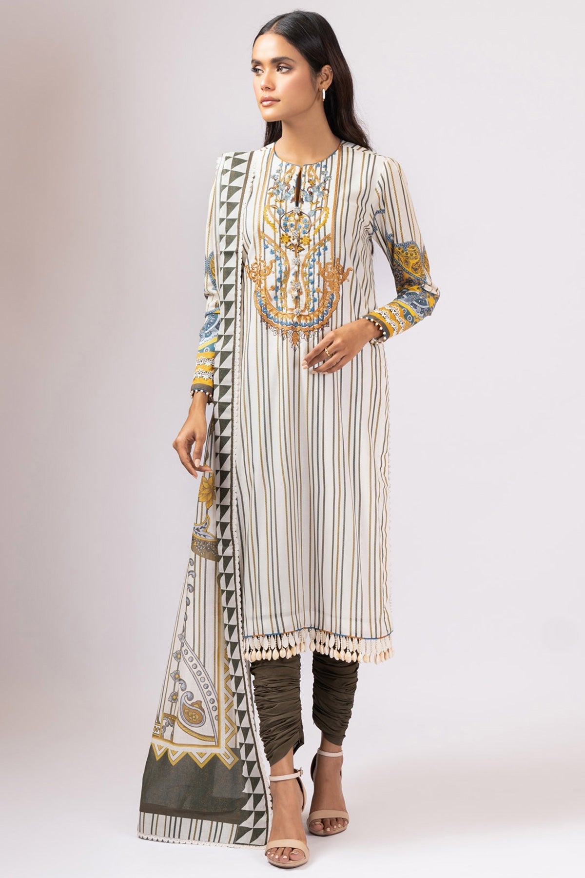 Alkaram Online Ss-10-22 Beige Spring Summer 2022 - Pakistani Branded Clothes