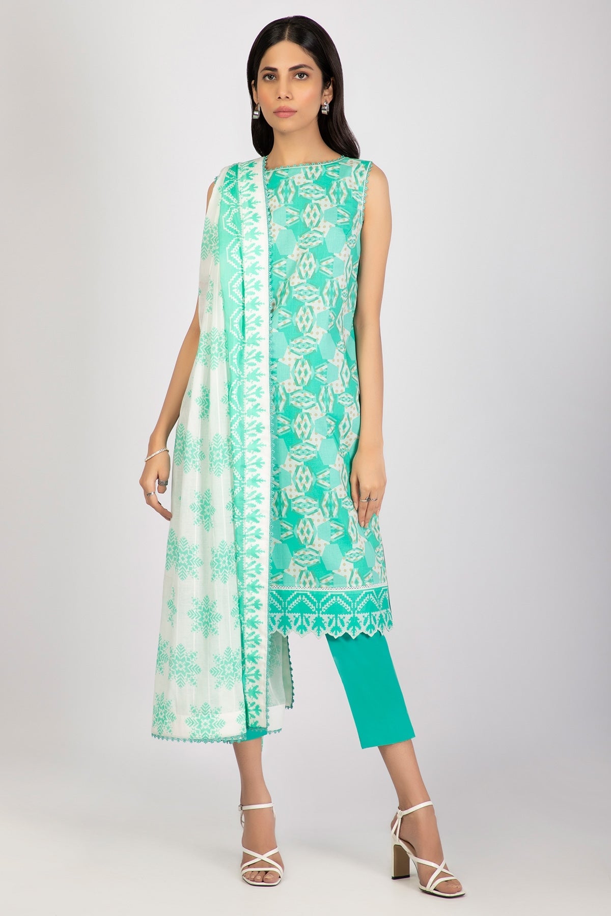 Alkaram Online Ss-2.1-22 Sea-green Spring Summer 2022 - Pakistani Branded Clothes