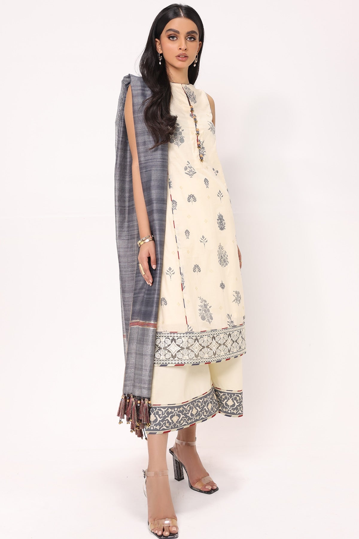 Alkaram Online Ss-21.1-22 Beige Spring Summer 2022 - Pakistani Branded Clothes