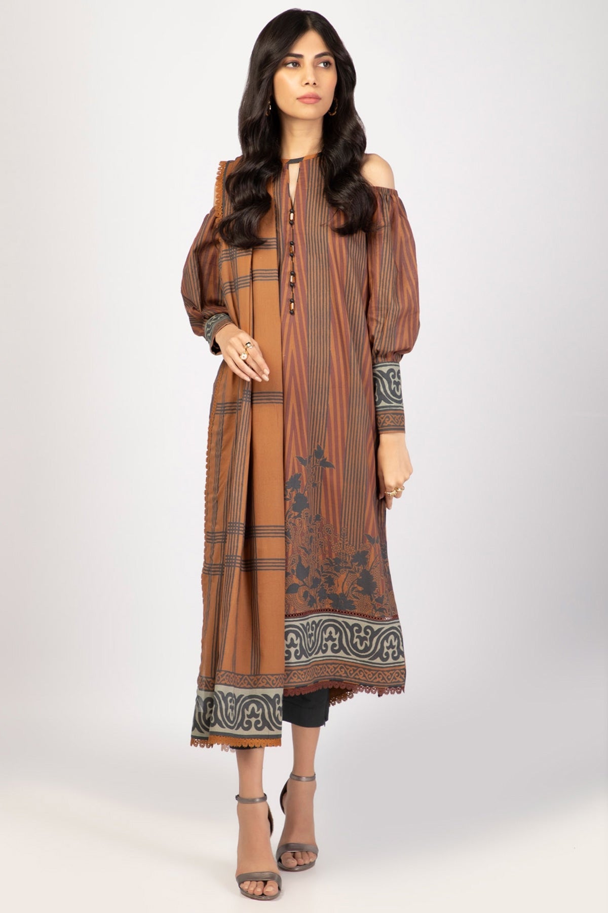 Alkaram Online Ss-23-22 Rust Spring Summer 2022 - Pakistani Branded Clothes