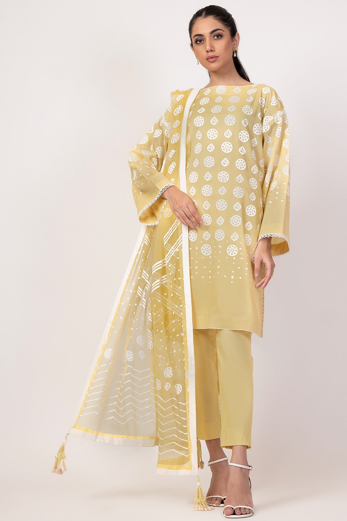 Alkaram Online Ss-24-22 Yellow Spring Summer 2022 - Pakistani Branded Clothes