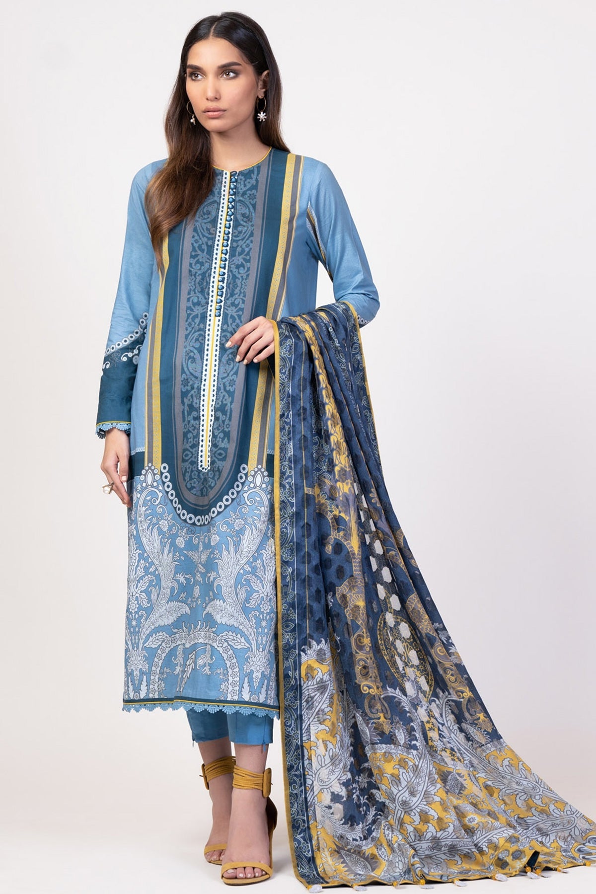 Alkaram Online Ss-30.1-22 Blue Spring Summer 2022 - Pakistani Branded Clothes