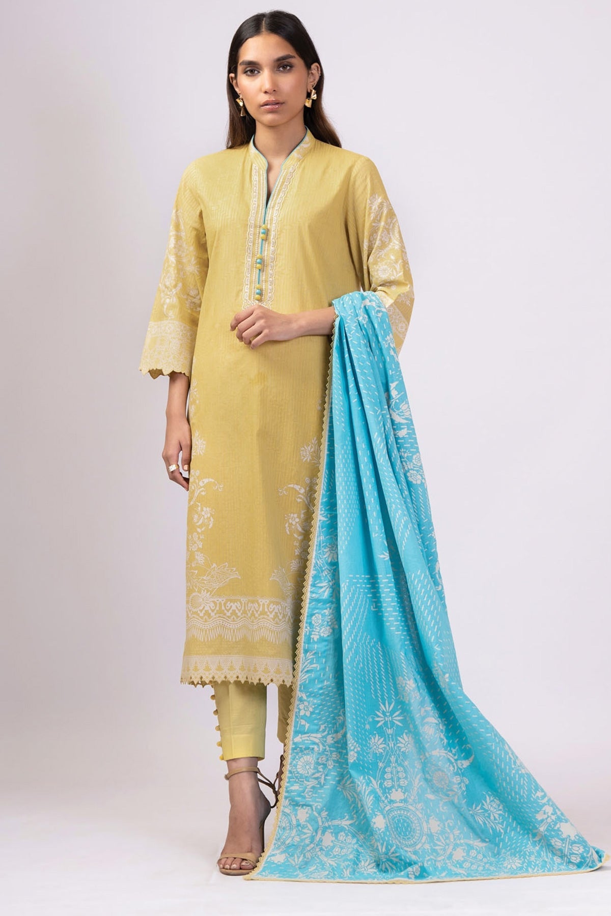 Alkaram Online Ss-31.1-22 Yellow Spring Summer 2022 - Pakistani Branded Clothes