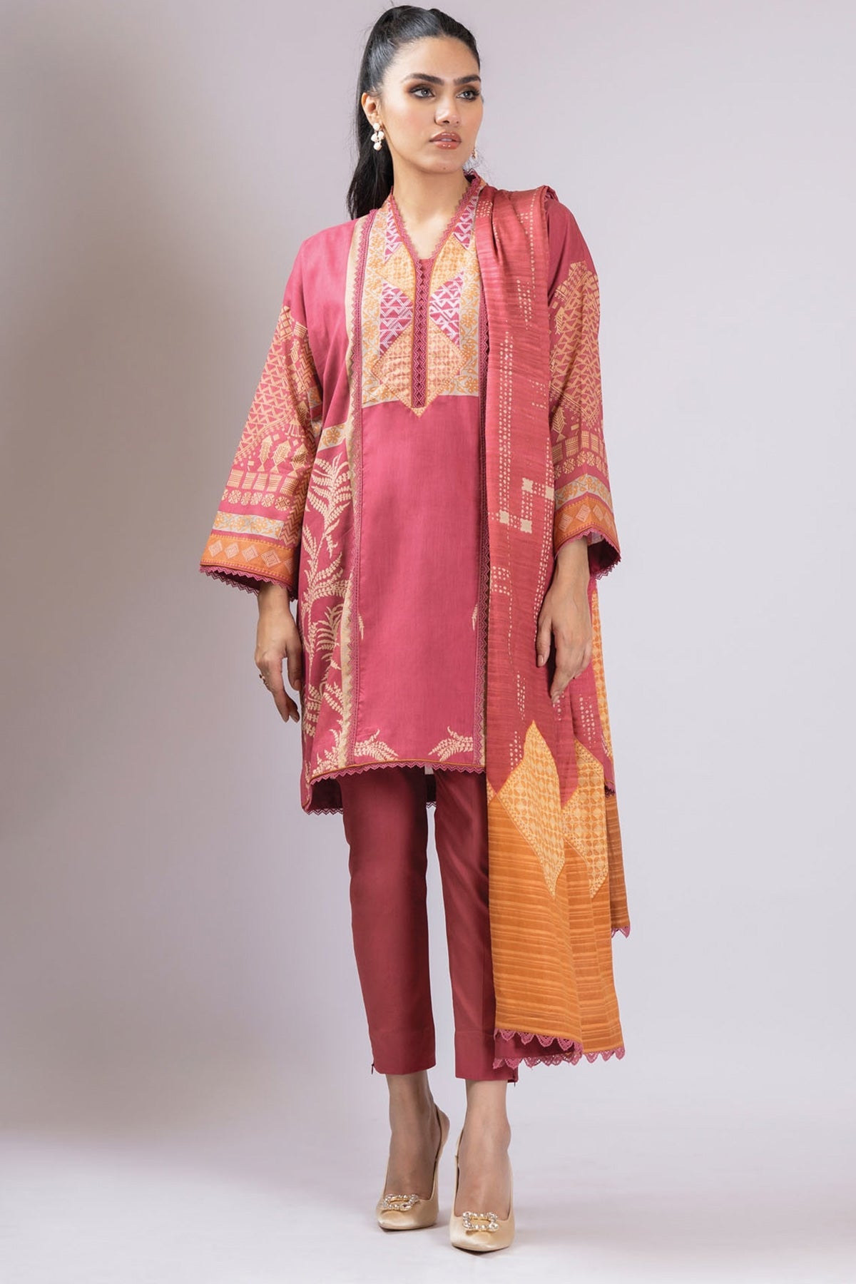 Alkaram Online Ss-33-22 Coral Spring Summer 2022 - Pakistani Branded Clothes