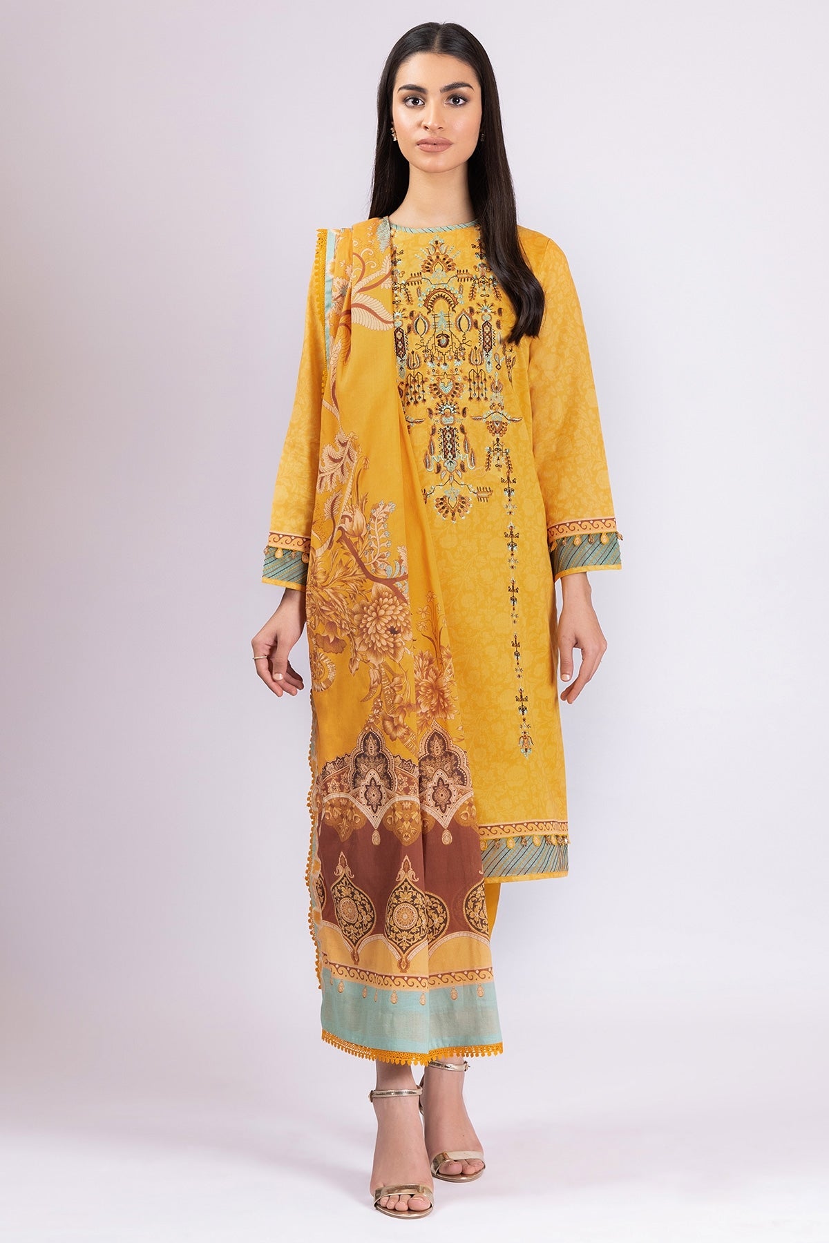 Alkaram Online Ss-33.1-22 Yellow Spring Summer 2022 - Pakistani Branded Clothes