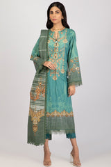 Alkaram Online Ss-34.1-22 Teal Spring Summer 2022 - Pakistani Branded Clothes