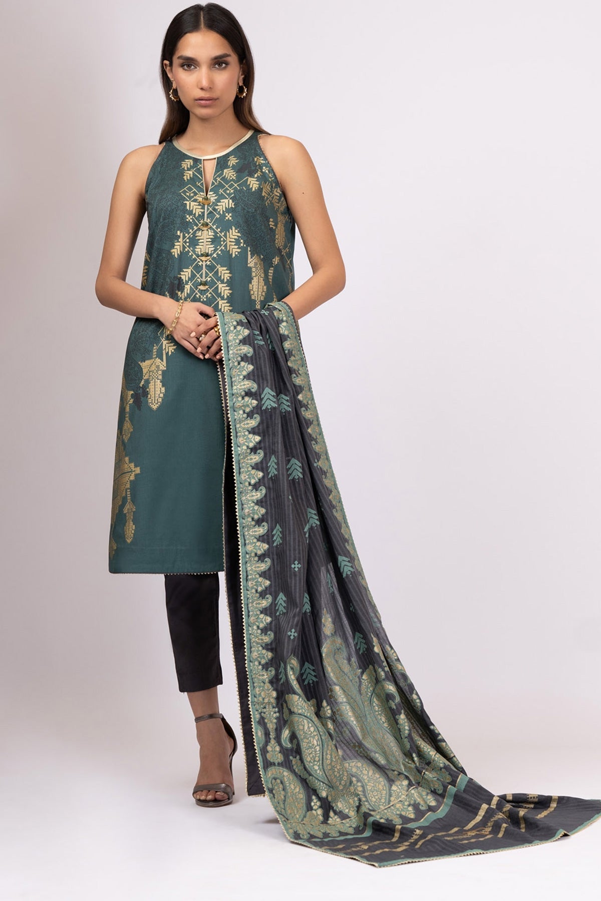 Alkaram Online Ss-36-22 Sea Green Spring Summer 2022 - Pakistani Branded Clothes