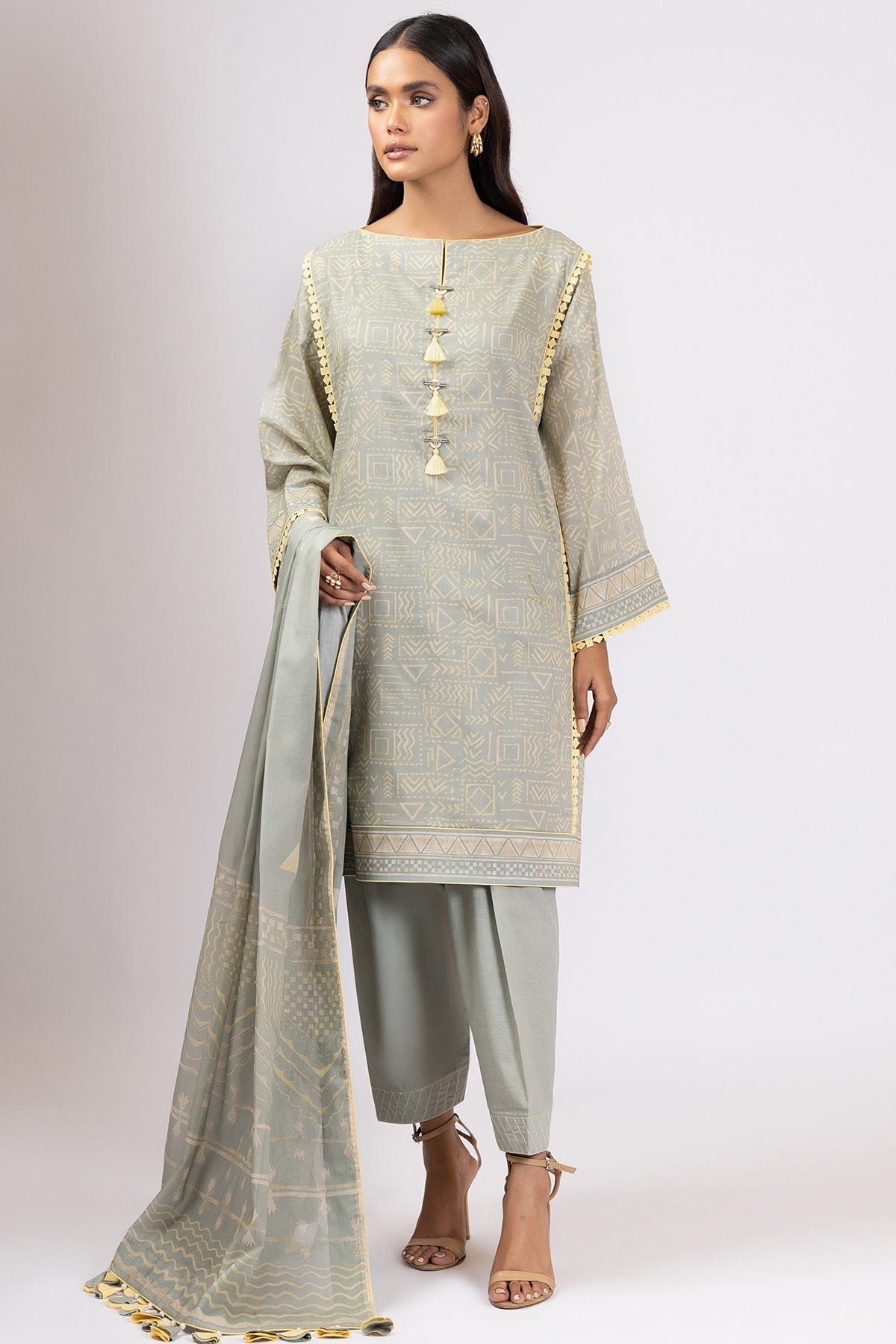 Alkaram Online Ss-36.1-22 Grey Spring Summer 2022 - Pakistani Branded Clothes