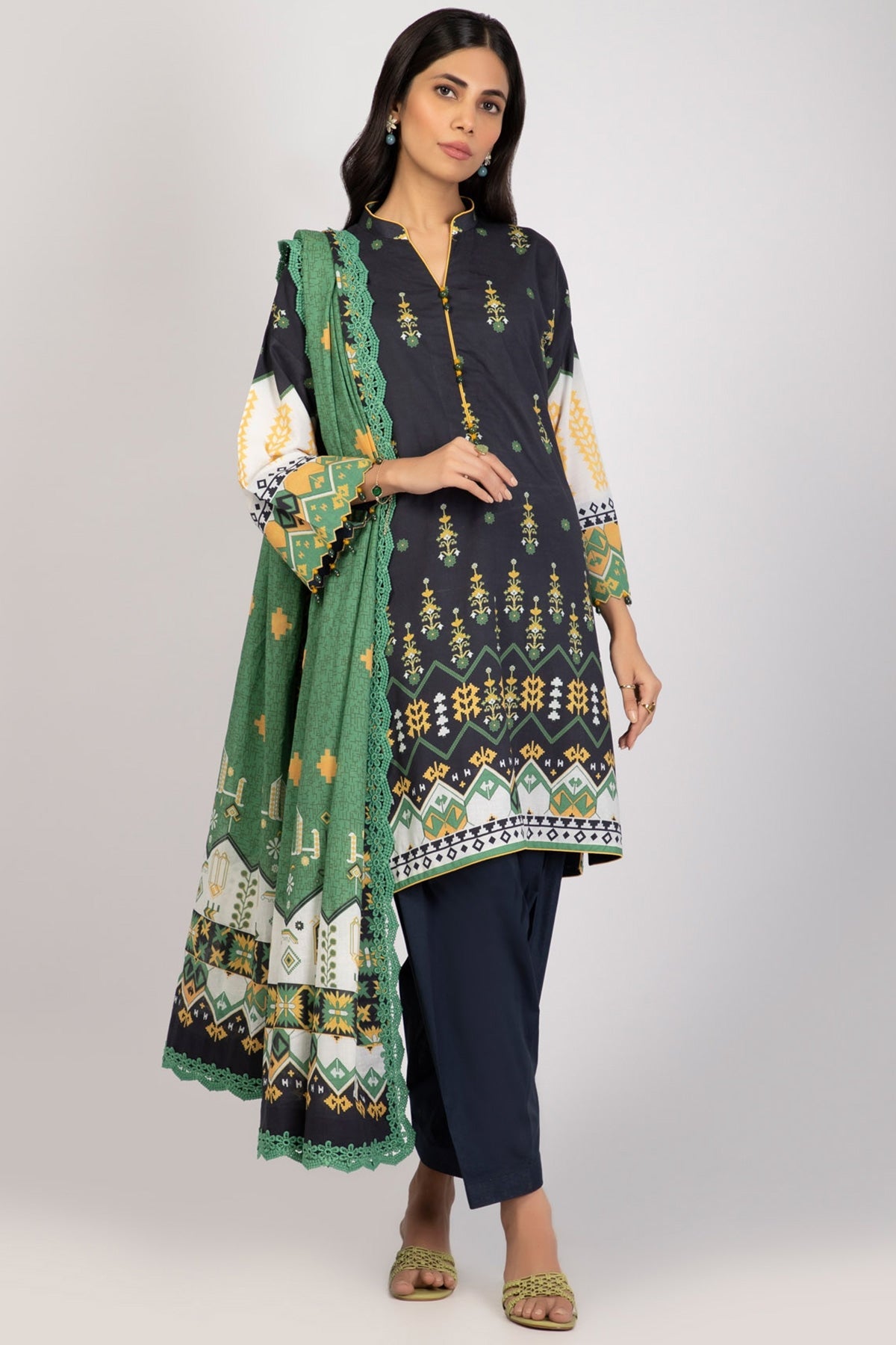 Alkaram Online Ss-38.1-22 Black Spring Summer 2022 - Pakistani Branded Clothes