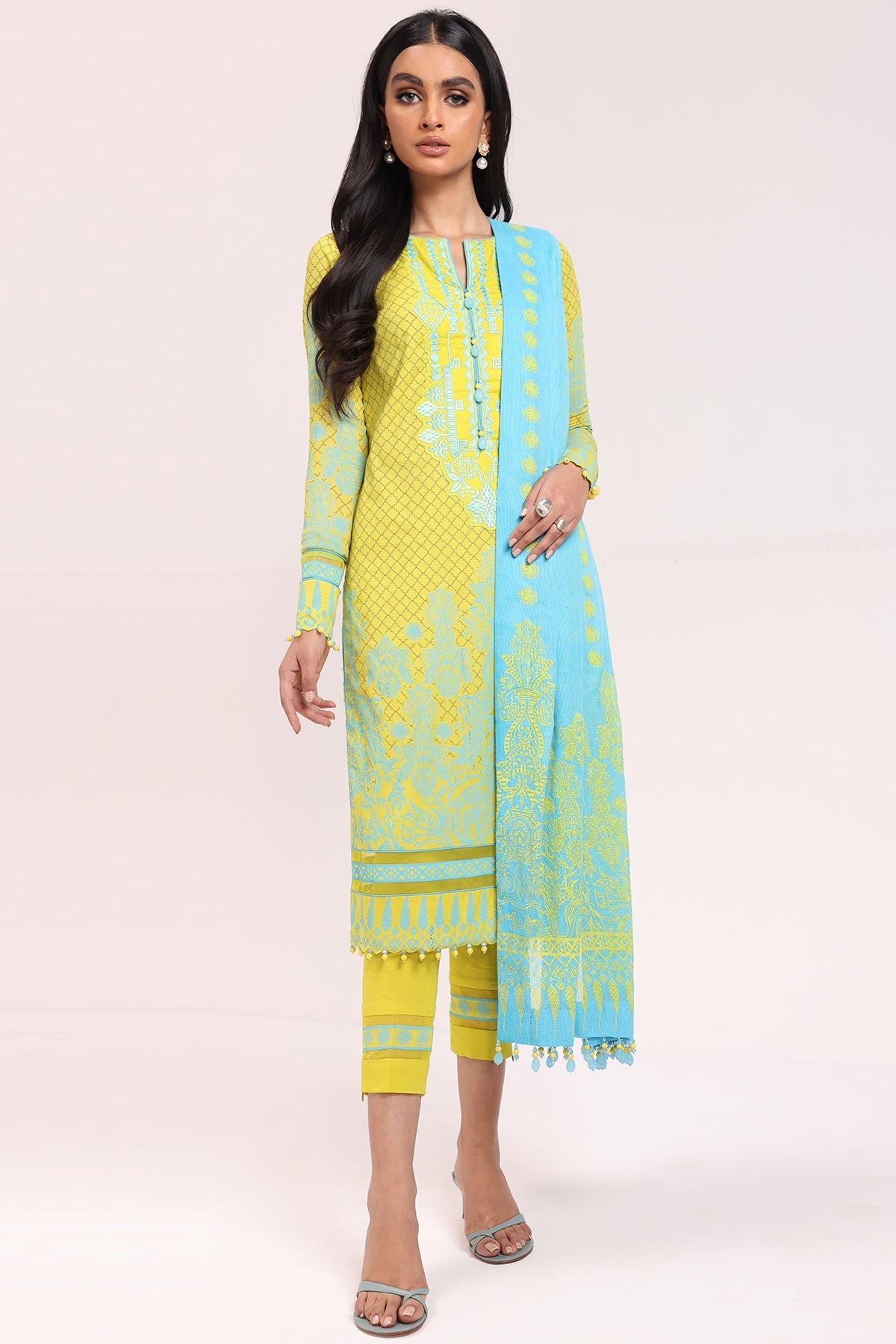 Alkaram Online Ss-49.1-22 Yellow Spring Summer 2022 - Pakistani Branded Clothes