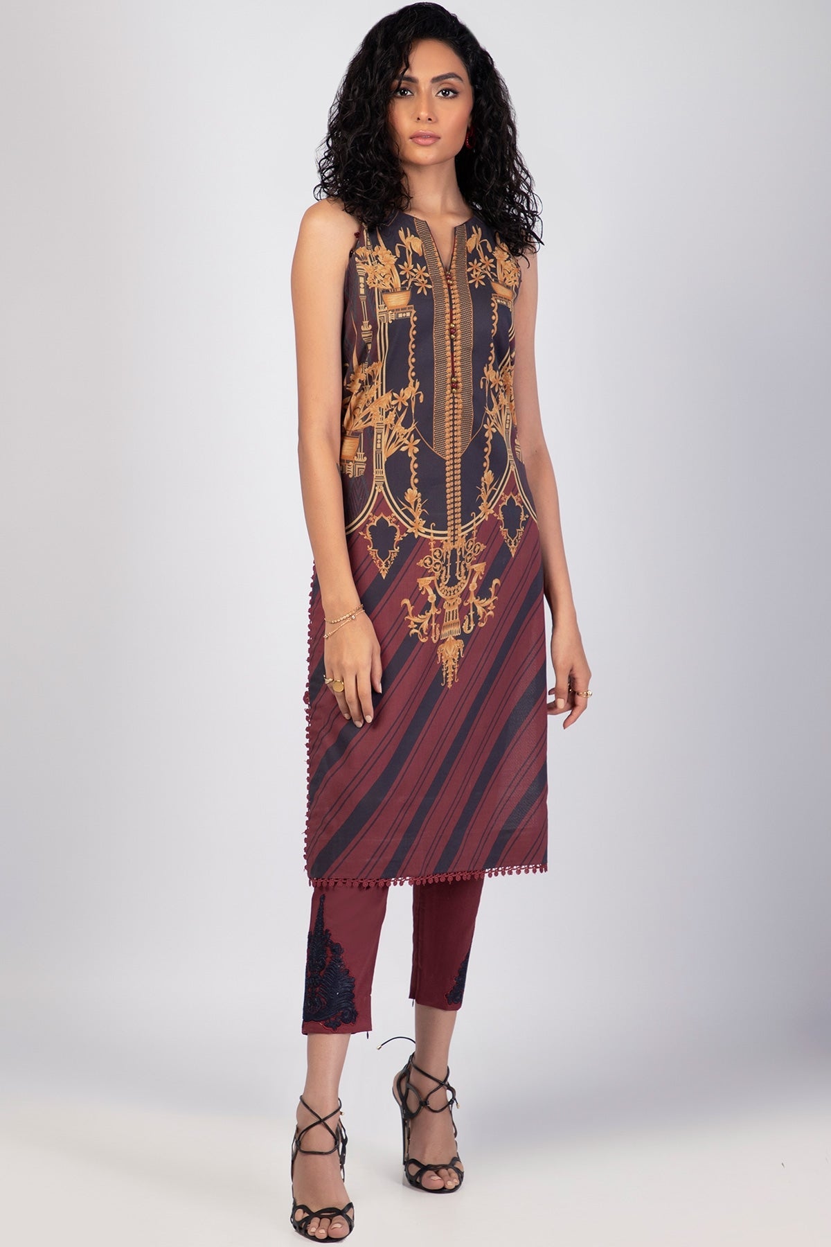 Alkaram Online Ss-52-22 Maroon Spring Summer 2022 - Pakistani Branded Clothes